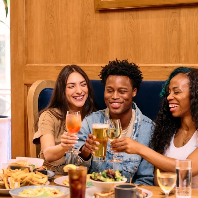friends enjoying food